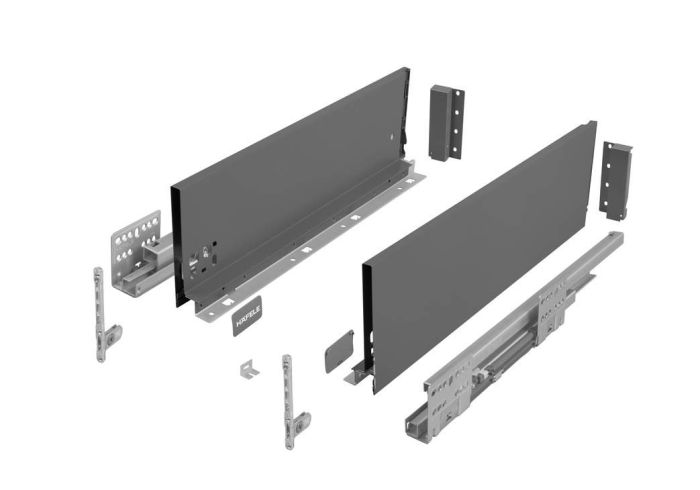 Комплект середньої шухляди Matrix S Slim 2.0 H135 L550, 35 кг, Сірий, 514.13.526, 514.13.526