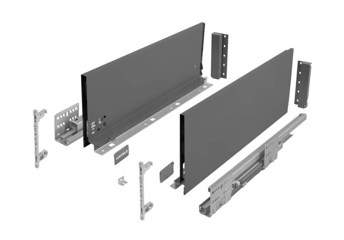 Комплект середньо-високої шухляди Matrix S Slim 2.0 H167 L450, 35 кг, Сірий, 514.14.524, 514.14.524