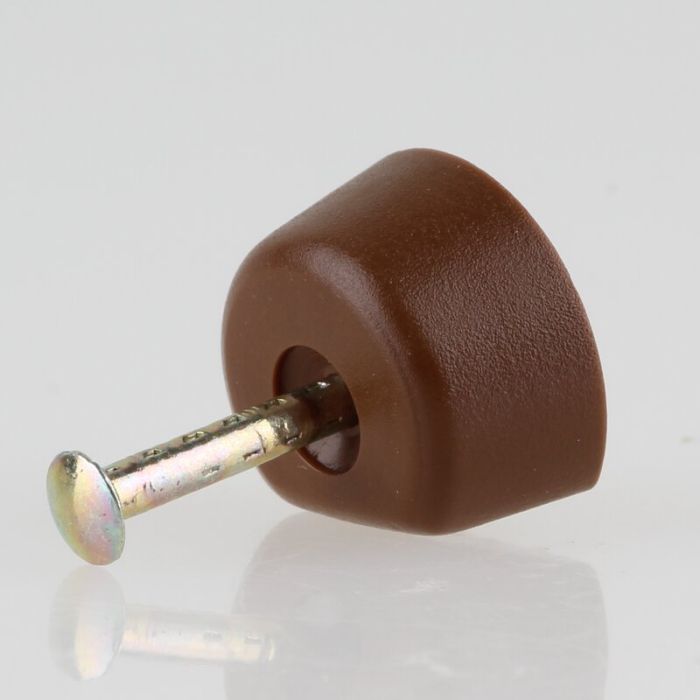 Полицетримач, для забивання в бічну панель, пластикова зі сталевим штифтом| для деревяних і скляних полиць, коричневий, сталевий штифт: жовтий хроматизований, (281.23.105), аналог до арт. (281.23.104), 281.23.105