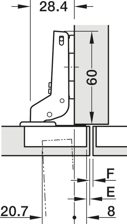 Петля півнакладна,чашка 40 мм., Hafele Metalla 510 A/SM 94°, для дверей товщиною до 40 мм, 329.05.661 є аналогом до артикулу 329.05.614, 329.05.661