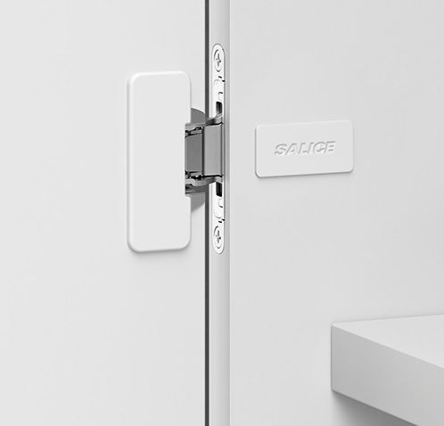 Меблева петля нікельвана 2 шт. комплект + заглушка 2 шт. біла, 94 гр., для дерев'яних дверей, для прихованого монтажу| для напівнакладного монтажу, (329.20.700), 329.20.700