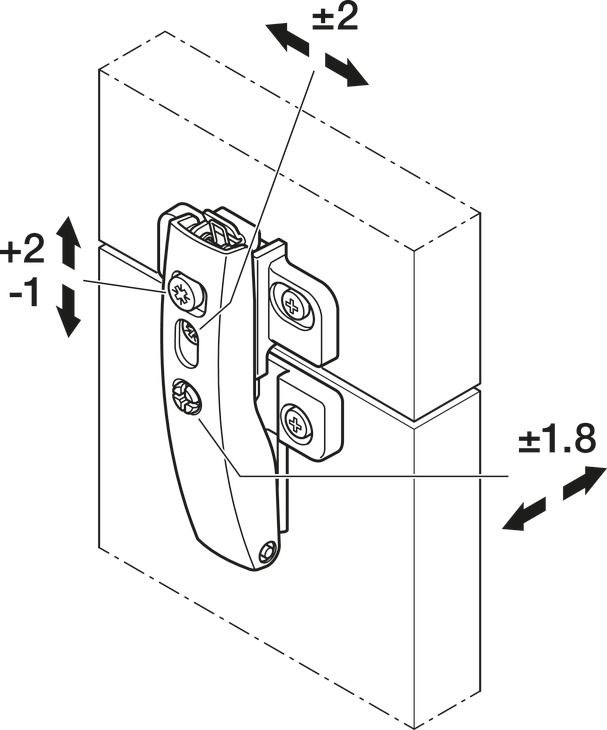 Нова Середня завіса FREE FOLD, Для двосекційних дерев'яних стулок з алюмінієвими рамами шириною від 20 мм, кріплення: для кріплення шурупами для ДСП, 372.93.100, артикул 372.64.796 -  анульований, 372.93.100