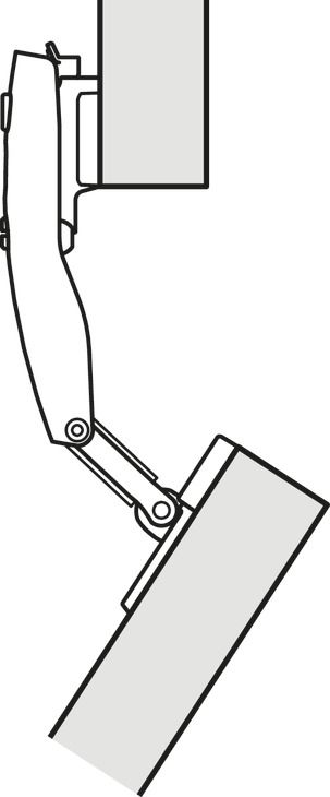 Нова Середня завіса FREE FOLD, Для двосекційних дерев'яних стулок з алюмінієвими рамами шириною від 20 мм, кріплення: для кріплення шурупами для ДСП, 372.93.100, артикул 372.64.796 -  анульований, 372.93.100