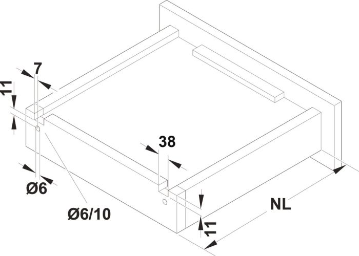 Прихована напрямна, Häfele Matrix Runner UM A 50, 450 мм повний висув, вантажопідйомність до 50 кг,з функцією Push-to-Open, 433.04.535, Фото № 2 Прихована напрямна, Häfele Matrix Runner UM A 50, 450 мм повний висув, вантажопідйомність до 50 кг,з функцією Push-to-Open, 433.04.535