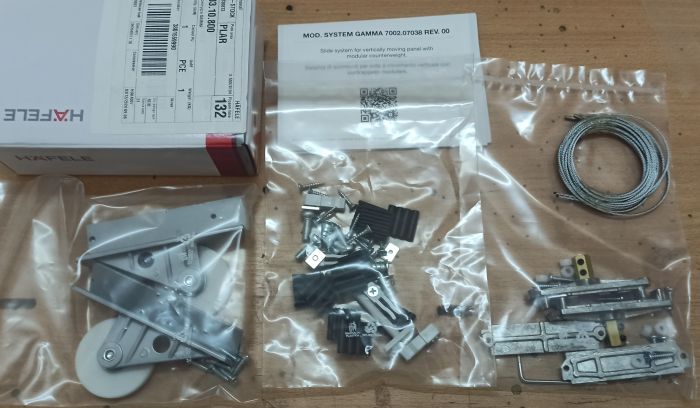 Базова фурнітура GAMMA для Hafele Slido Vertico 20 VF W, 403.10.800