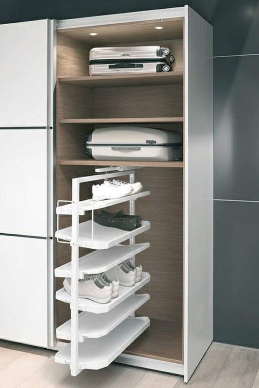 Висувна полиця для взуття, що обертається на 180 гр., вміщує до 20 пар взуття| Білий, висота 1000 мм, навантаження на полицю 2 кг, (806.22.700)  8302500000, 806.22.700