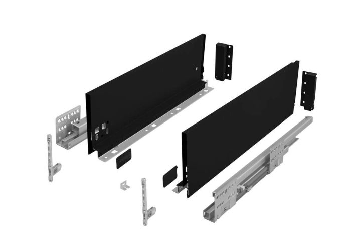 Комплект середньої шухляди Matrix S Slim 2.0 H135 L550, Чорний, 514.13.326, 514.13.326