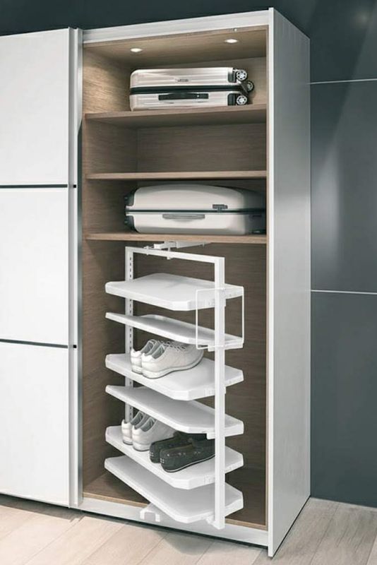 Висувна полиця для взуття, що обертається на 180 гр., вміщує до 20 пар взуття| Білий, висота 1000 мм, навантаження на полицю 2 кг, (806.22.700)  8302500000, 806.22.700