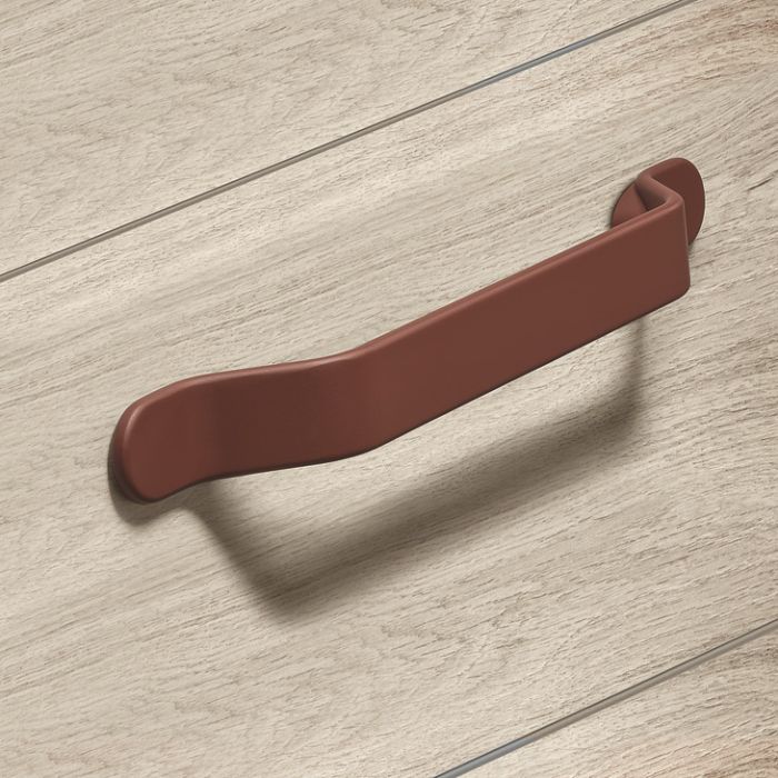 Ручка-дужка,цамак,вулканічно-червоний колір, RAL 9003, довжина: 221 мм, відставнь між отворами: 160 мм, висота: 28 мм, 132.16.315, 132.16.315