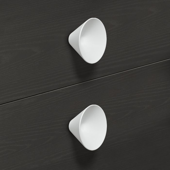 Ручка-кнопка, цамак,матовий, білий колір, RAL 9003, висота: 25 мм, діаметр ручки: 43 мм, 132.16.443, 132.16.443