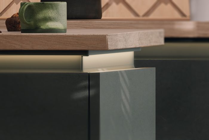 Ручка, L-подібний профіль з інтегрованим чорний матовий, RAL 9017, порошкове покриття, довжина: 2500 мм, 126.00.006, 126.00.006