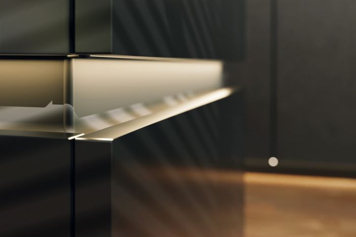 Ручка профіль C-подібна з інтегрованим світлодіодним профілем яскраво-білий колір, RAL 9016, порошкове покриття, довжина: 2500 мм,126.00.012, 126.00.012