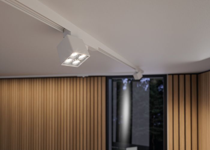 Точковий світильник, Hafele Lighting OneCable Spot 4 TT Connect, багатокольоровий білий 24 В| поворотно-нахилювальний, від 2700 K до 5000 K, 80гр., чорний, 833.68.323, 833.68.323