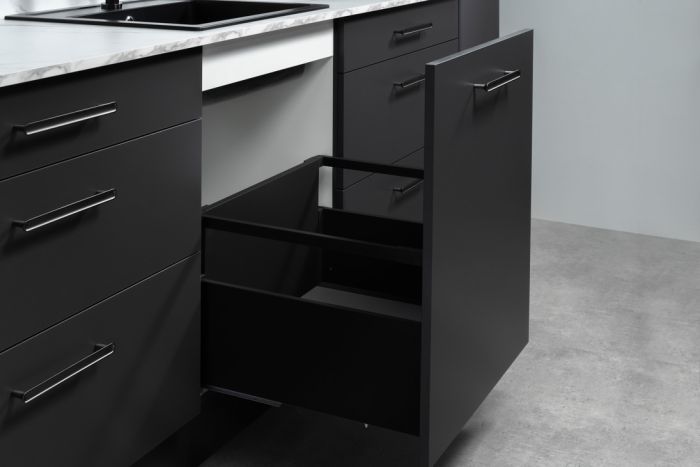 Прямокутний рейлінг Hafele Matrix S Slim, чорний, довжина: 550 мм, 552.51.116, 552.51.116