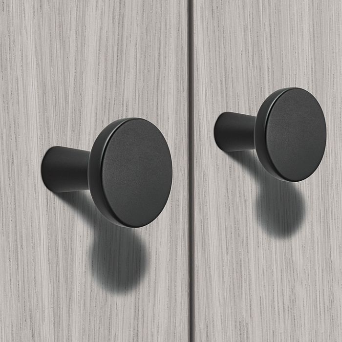 Ручка кнопка Hafele Deco H2570 колір  чорний матовий, висота: 31,5 мм, діаметр ручки: 31,5 мм, 106.71.370