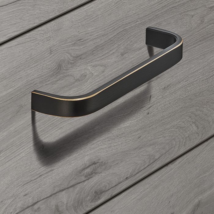 Ручка-дужка, нержавіюча сталь/латунь, відстань між отворами: 160 мм, довжина: 166 мм, 100.00.206, 100.00.206