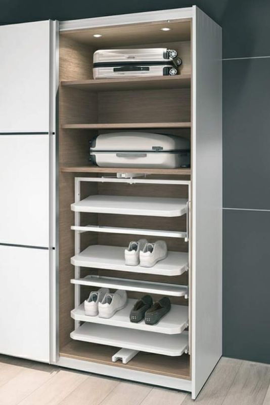 Висувна полиця для взуття, що обертається на 180 гр., вміщує до 20 пар взуття| Білий, висота 1000 мм, навантаження на полицю 2 кг, (806.22.700)  8302500000, 806.22.700