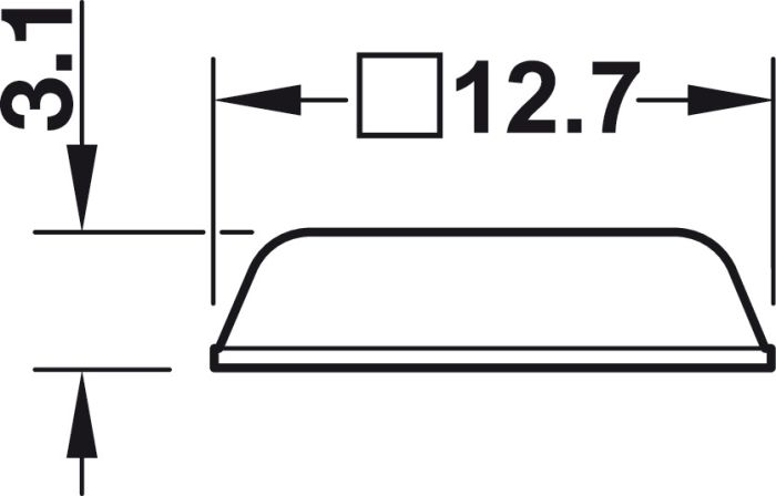 Стопорний амортизатор, DB127, Самоклеючий, Квадратний, 12,7 x 12,7 мм, висота 3,1 мм| прозорий, пластиковий, (356.27.416)  3926300090, 356.27.416