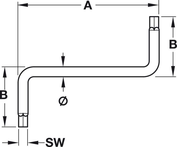 Ключ шестигранний SW4, Z-подібної форми (008.28.454), 8204110000 | Шестигранний ключ Z-подібний, сталь оцинкована
Розмір ключа: 4 мм, 008.28.454