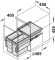 Одинарний контейнер для сміття, Подвійний контейнер, Hailo Cargo Synchro| Монтаж за фасадами, для ширини шафи: 450 мм, 502.58.502, 502.58.502