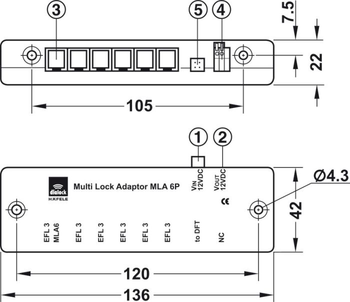 АДАПТЕР MLA6P MULTI LOCK DG2| корпус: пластик, (237.59.032), аналог до арт. (910.51.088), 8536699090, 237.59.032