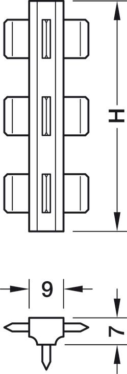 З'єднувач для внутрішніх роздільників шухляд, Matrix Extra DD, антрацит, висота: 60 мм, 2 сторони, 556.11.452, 556.11.452