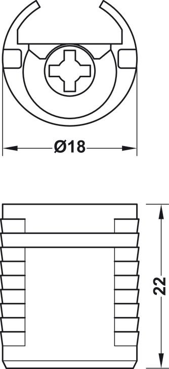 Корпус стяжки Tab 18| Для деревини товщиною 32 мм, (263.64.607)  8302420090, 263.64.607