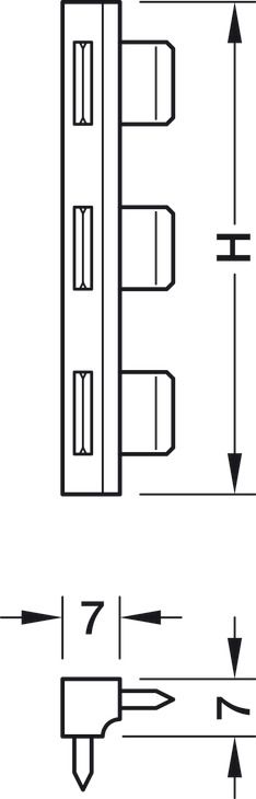 З'єднувач для внутрішніх роздільників шухляд, Matrix Extra DD, антрацит, висота: 60 мм, 2 сторони, 556.11.452, 556.11.452