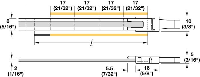 Світлодіодна стрічка, COB, Hafele Loox5 LED 3103 24 В 8 мм 2-контактна (монохромна), 480 світлодіодів/м, 4,8 Вт/м, IP25, нейтральний 4000 K, 50 м, клас енергоефективності F, 833.76.507, 833.76.507