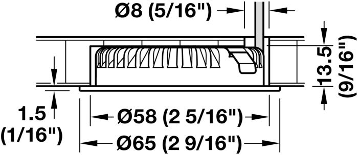 Світильник вбудований/накладний монтаж Hafele Loox LED 3094 24 V, отвір для свердління диаметр 58 мм, алюміній, Круглий, теплий білий 3000 K, чорний, клас енергоефективності G, 833.75.325, 833.75.325