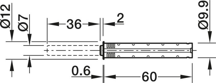 Виштовхувач тип 1 light, 15N пластик антрацит, 372.92.390, 372.92.390