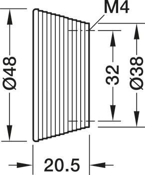 Меблева ручка, цамак, колір золотий довжина: 48 мм, ширина: 20,5 мм, відстань між отворами: 32 мм, 100.74.031, 100.74.031