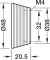 Меблева ручка, цамак, колір чорний довжина: 48 мм, ширина: 20,5 мм, відстань між отворами: 32 мм, 100.74.030, 100.74.030