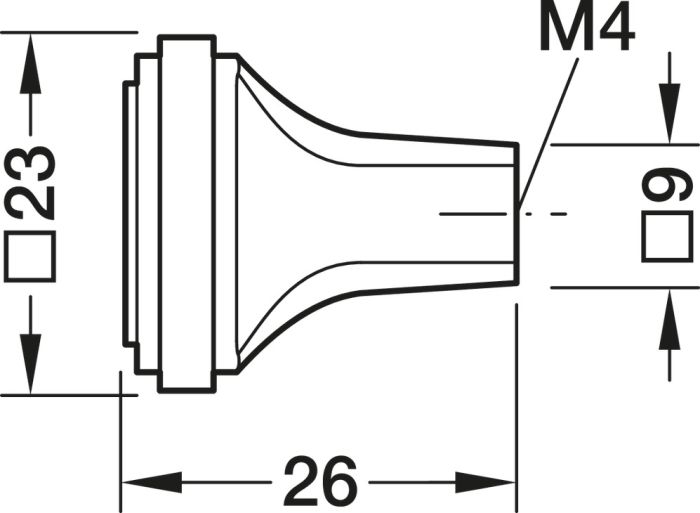 Ручка-кнопка,цамак, патинований, латунного кольору, довжина: 23 мм, ширина: 23 мм, висота: 26 мм, 100.00.830, 100.00.830