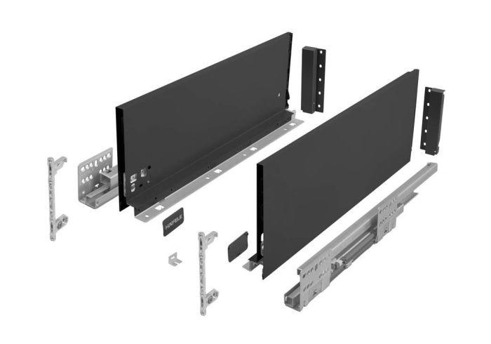 Комплект середньо-високої шухляди Matrix S Slim 2.0 H167 L550, 35 кг, Антрацит, 514.14.226, 514.14.226