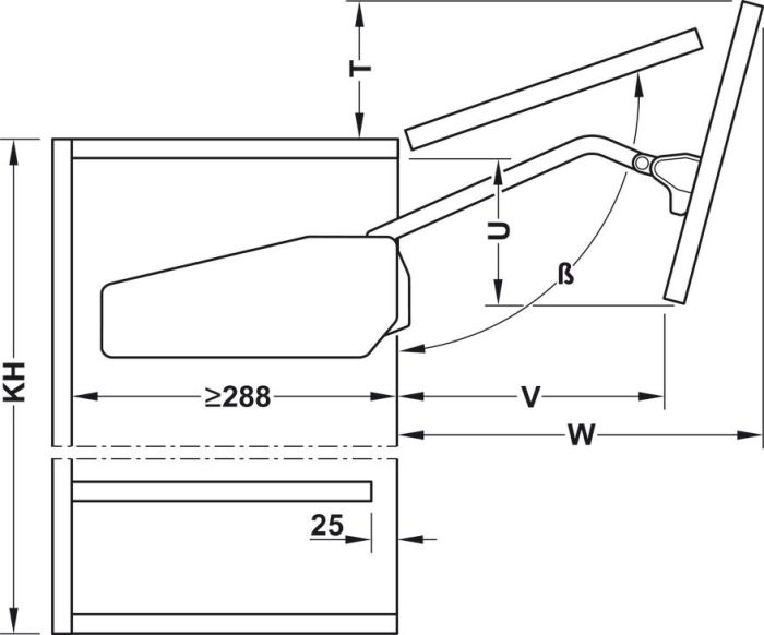 Комплект фурнітури FREE FOLD 480-530мм 2.6-5.2кг|  (372.37.610)  8302420090, 372.37.610