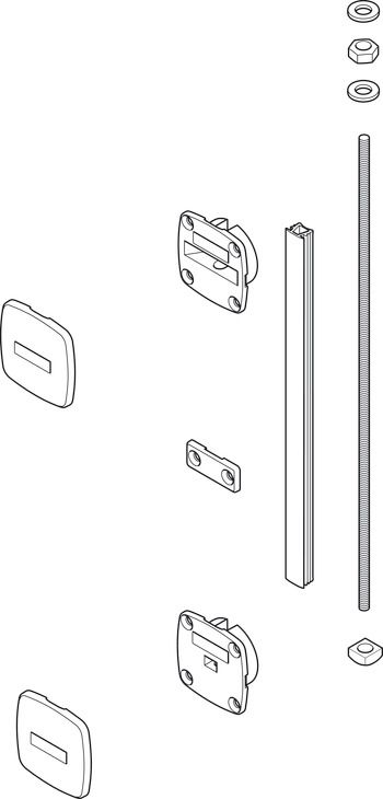 Вирівнювальна система PLANOFIT білий, висота дверного полотна ≤2400 мм, розмір A: ≤1900 мм (2 повних комплекти), 407.90.702, 407.90.702