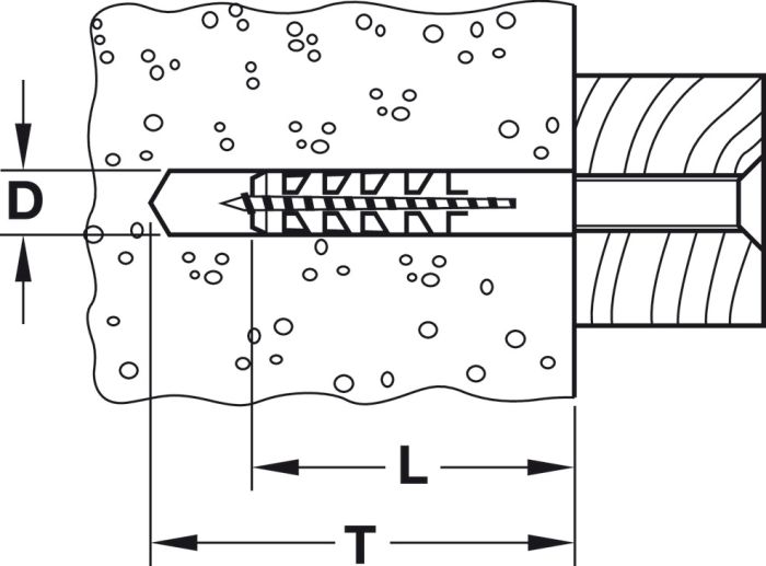 Дюбель-цвях, пластиковий/стальовий, Розмір: 6*80, 051.14.008, 051.14.008