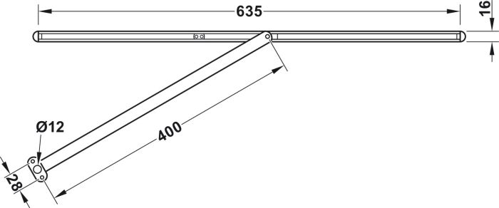 Обмежувач розкриття дверей алюміній 720-1100 мм, Модель: Porti 5371, для дерев'яних дверей з металевими рамами, 938.41.002, 938.41.002