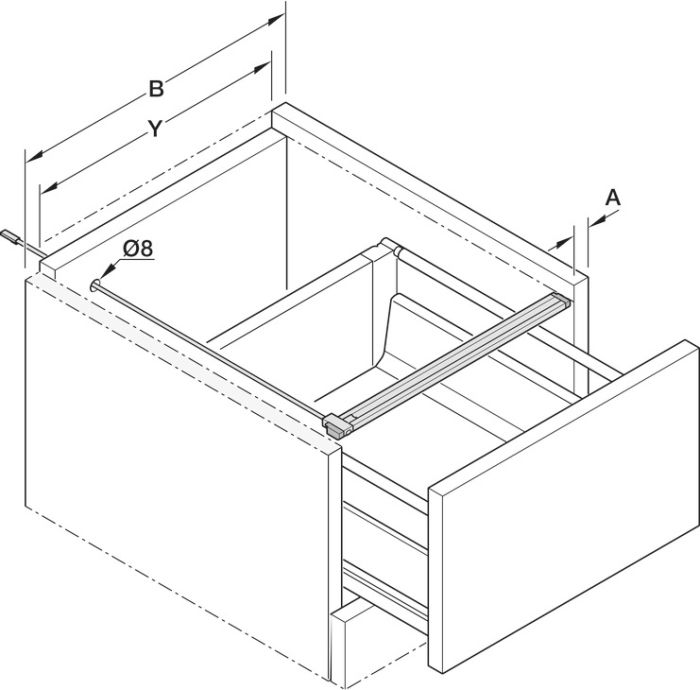 Профіль для шухляди, з розсіювачем, окремий компонент, для виготовлення освітлення шухляди, Алюміній, розсіювальна лінза молочно біла, пластик, 2500 мм, 833.75.780, 833.75.780