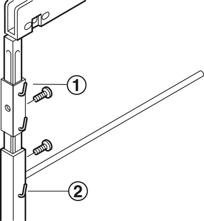 Тримач корзин, для висувної передньої панелі високої шафи, Колір: антрацит, 545.84.381, 545.84.381
