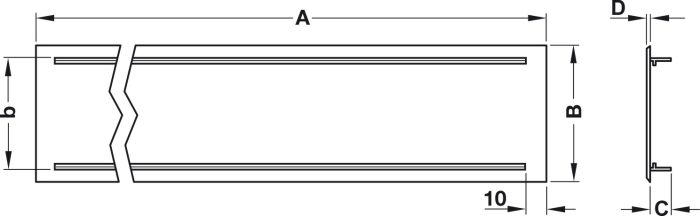 Вентиляційна решітка, Ширина вирізу 65 мм, чорний колір, RAL 9005, матовий, довжина: 300 мм, вентиляція: 71 см, ширина: 80 мм, 575.20.522, 575.20.522