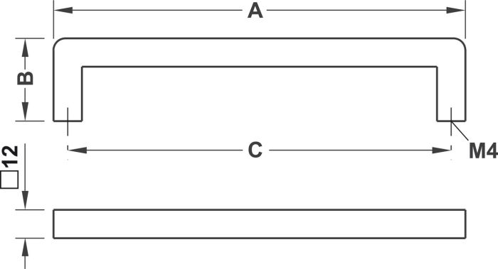 Меблева ручка| Розмір A: 140 мм, розмір B: 35 мм, розмір C: 128 мм, 113.50.315, 113.50.315
