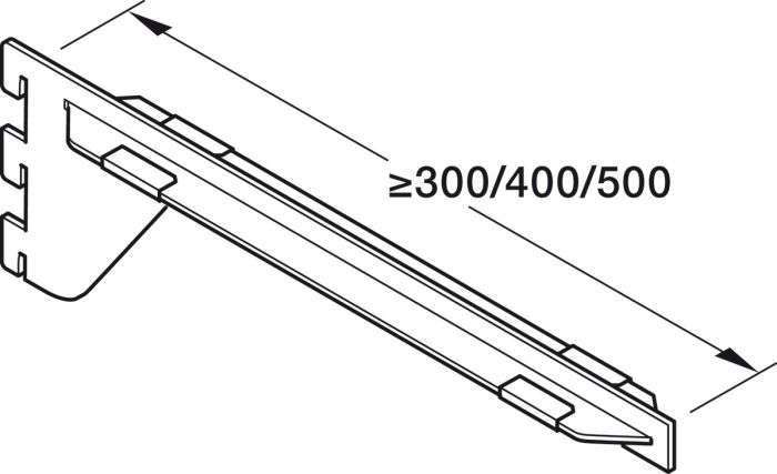 Консоль для полиці, чорний анодований, вантажопідйомність 50 кг, для полиці 19 мм, довжина 300 мм, центральний, 778.73.354, 778.73.354