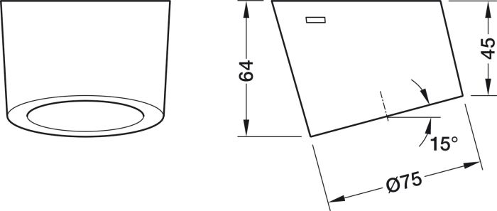 Накладний світильник для торцевого монтажу, LED 1167 24 В 2-контактний (монохромний), круглий, 5 Вт, з регульованою яскравістю, теплий білий-холодний білий 2700-4000 K, чорний, ефект Soft-Touch, із зарядною станцією USB, 833.32.043, 833.32.043