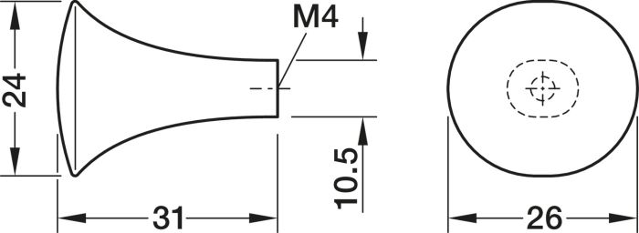 Меблева ручка, Hafele Deco, модель H2525| античний, луджений, довжина: 26 мм, ширина: 24 мм, висота: 31 мм, 106.71.133, 106.71.133