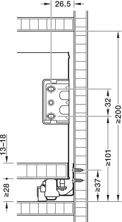 Бокова царга Hafele Matrix Box Single, антрацит, без направляючої , висота: 150 мм, номінальна довжина: 500 мм, 514.42.505, 514.42.505