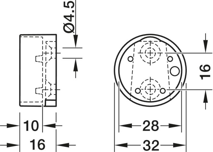 Опора для гардеробної штанги, для гардеробної штанги Mira, чорний, матовий, 801.93.923, 801.93.923
