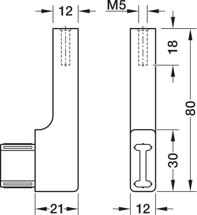 Опора гардеробної рейки, для гардеробної рейки Elite, колір нержавіючої сталі, матовий, 801.93.902, 801.93.902