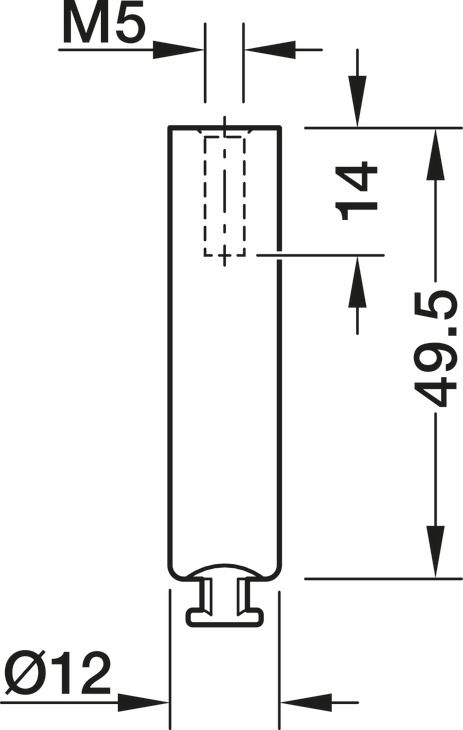 Центральна опора рейки, для гардеробної рейки Elite, колір нержавіючої сталі, матовий, 801.93.912, 801.93.912